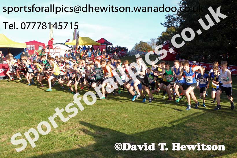 Mens under-17s, 2016 National Cross Country Relays, Berry Hill Park, Mansfield. Photo: David T. Hewitson/Sports for All Pics